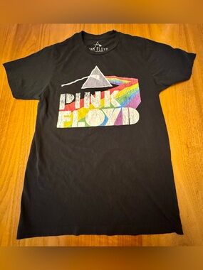 Pink Floyd Dark Side of the Moon Graphic Black Tee Shirt, 100% Cotton, Size S